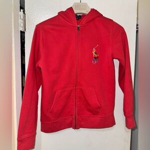 Polo Ralph Lauren Boys Full-Zip Hoodie - Red - Size L(14-16)